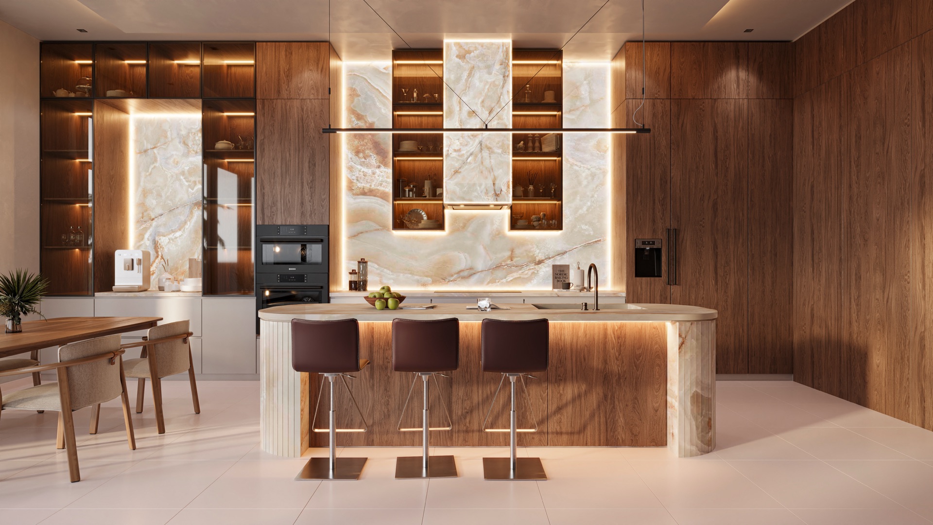 RAL 7030 // OAK MARBLE BATHROOM